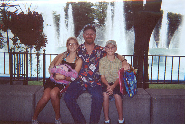 Larissa, Jim and Chris at Kings Island theme park.