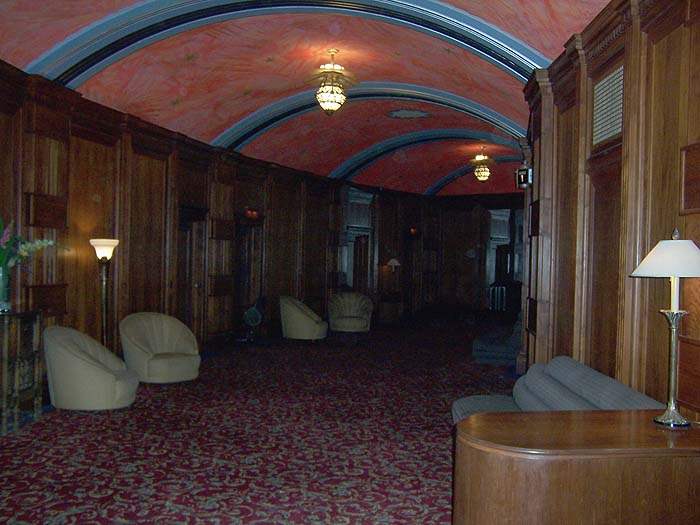 Inside the movie theater lobby of the historic Casino in Avalon.